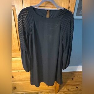 Maurices Black Long Sleeve Knee Length Shift Dress Size Large